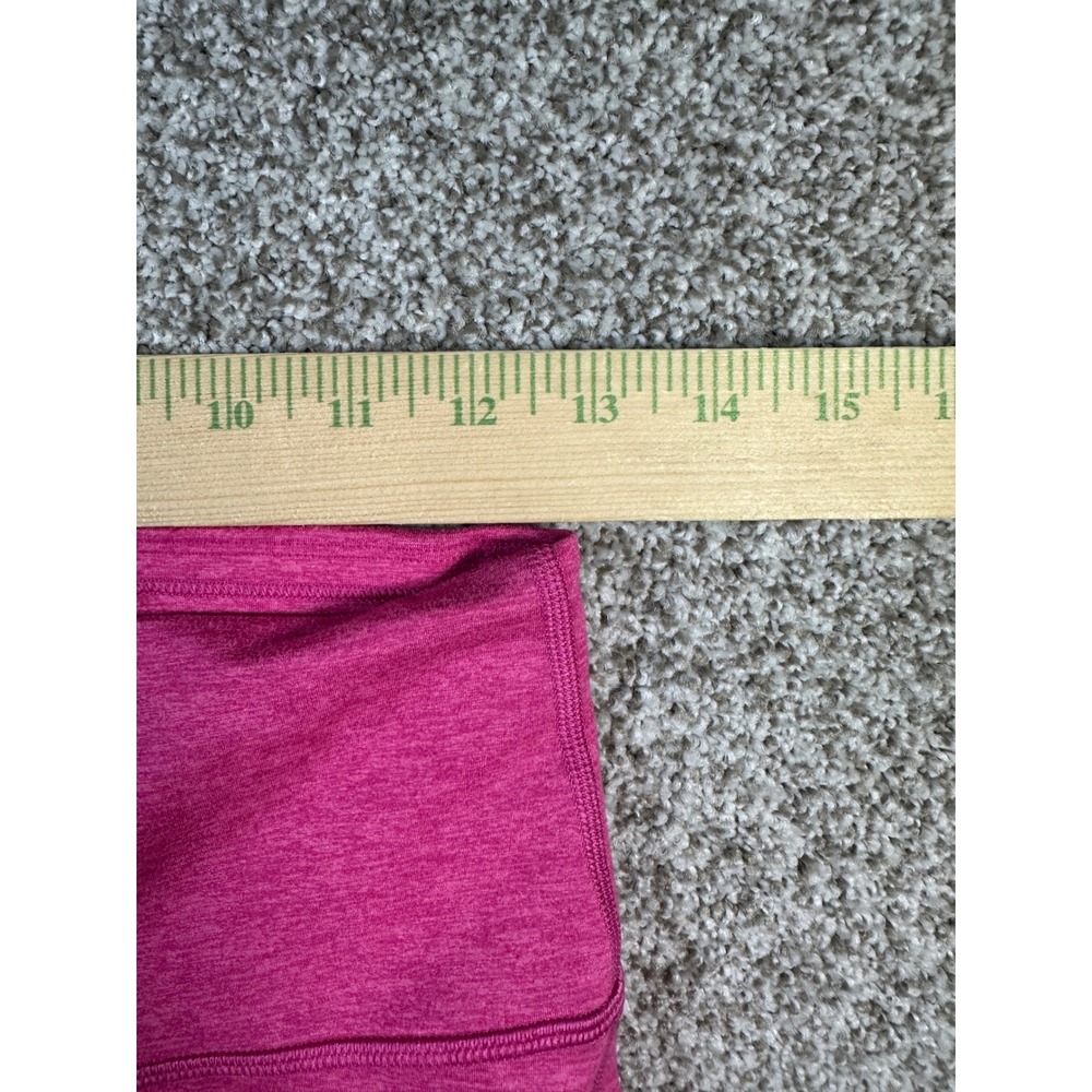 Peloton Womens Pink Heathered High Rise Mesh Crop Leggings Size M Heart Logo - Picture 7 of 10